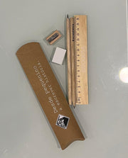 Conjunto 2 Lápis, Régua, Afiadeira e Borracha